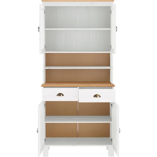 Oslo-buffet 2 Portes Vitrées 2 Portes 2 Tiroirs Blanc/miel