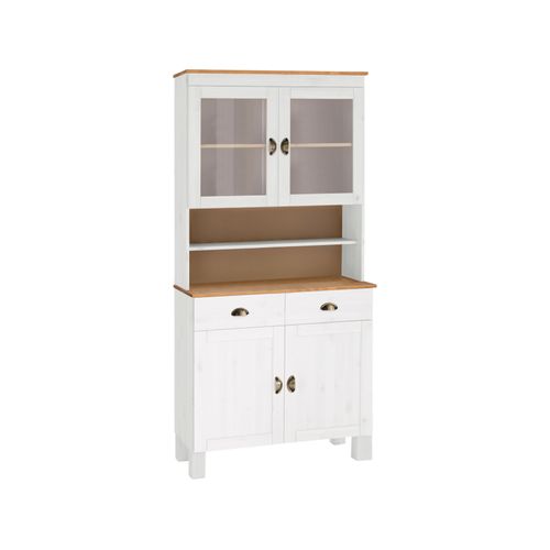 Oslo-buffet 2 Portes Vitrées 2 Portes 2 Tiroirs Blanc/miel