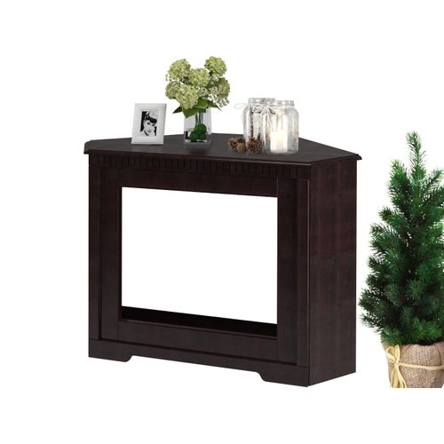 Caroline-cheminée D'angle En Pin Brun Foncé