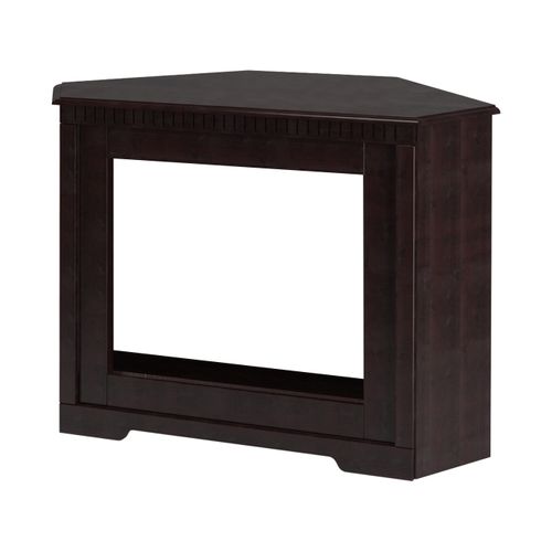 Caroline-cheminée D'angle En Pin Brun Foncé