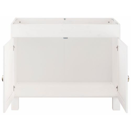 Oslo-meuble Sous-vasque 100 Cm Avec 2 Portes En Pin Teinté Blanc