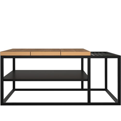 Apartment-table Basse 90x90 Cm Aspect Chêne Noir