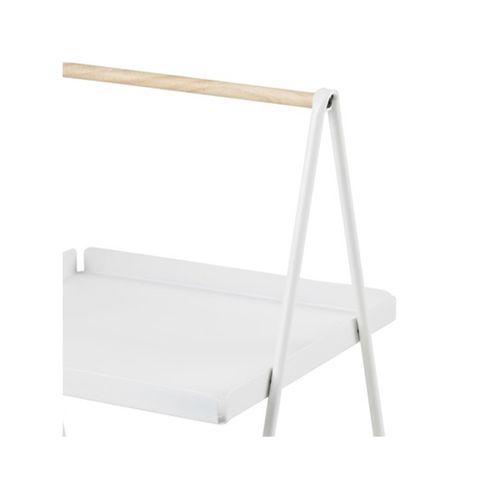 Slop-table D'appoint En Métal Blanc / Bois
