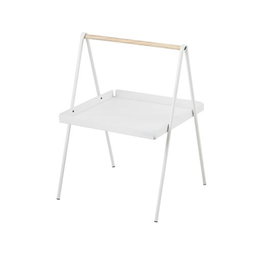 Slop-table D'appoint En Métal Blanc / Bois