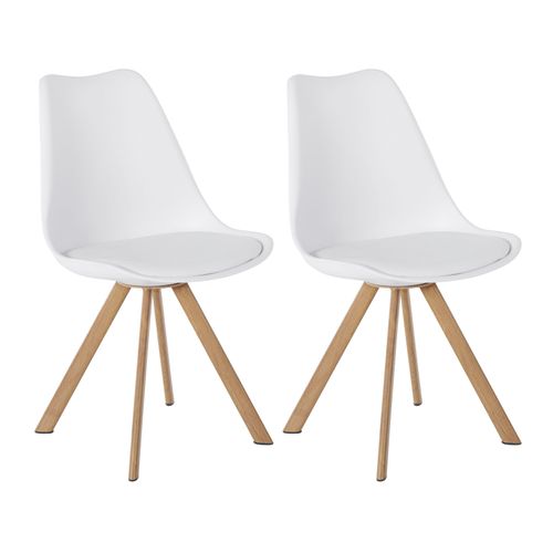 Lazio-chaise 2 Pack En Plastique Blanc