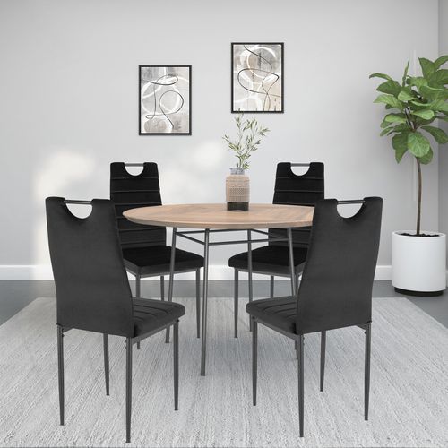 Mandy - Chaises De Salle à Manger, Ensemble De 2, En Velours Noir