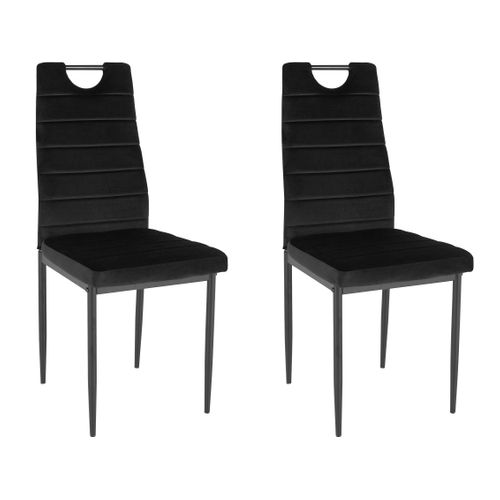 Mandy - Chaises De Salle à Manger, Ensemble De 2, En Velours Noir