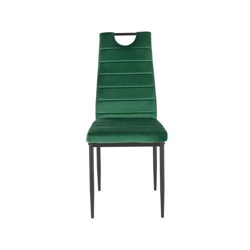 Mandy - Ensemble De 4 Chaises De Salle à Manger En Velours Vert Foncé