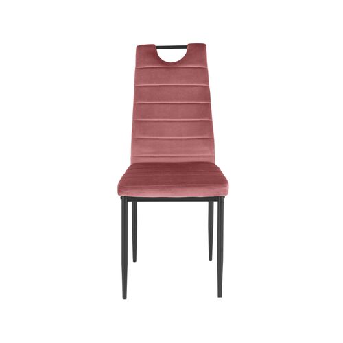 Mandy - Lot De 4 Chaises De Salle à Manger En Velours Rose Foncé