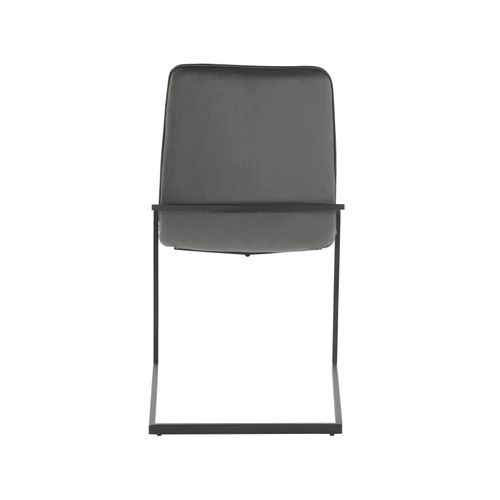 Viggo-lot De 2 Chaises De Salle à Manger Rembourrées En Velours Gris