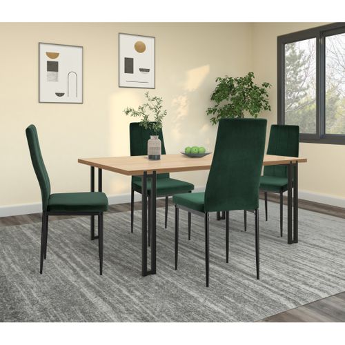 Kelly - Chaises De Salle à Manger Tapissées Ensemble De 2 En Vert Velours