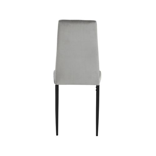 Kelly - Chaises De Salle à Manger Tapissées Ensemble De 4 En Velours Gris Clair