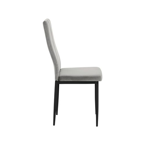 Kelly - Chaises De Salle à Manger Tapissées Ensemble De 4 En Velours Gris Clair