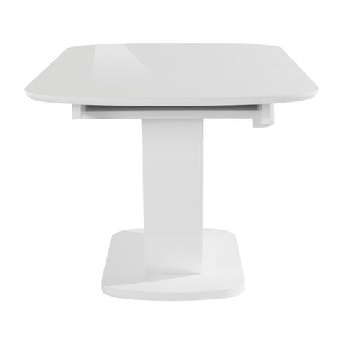 Felix-table à Manger En Mélaminé Blanc Avec Rallonge 8 Personnes L160