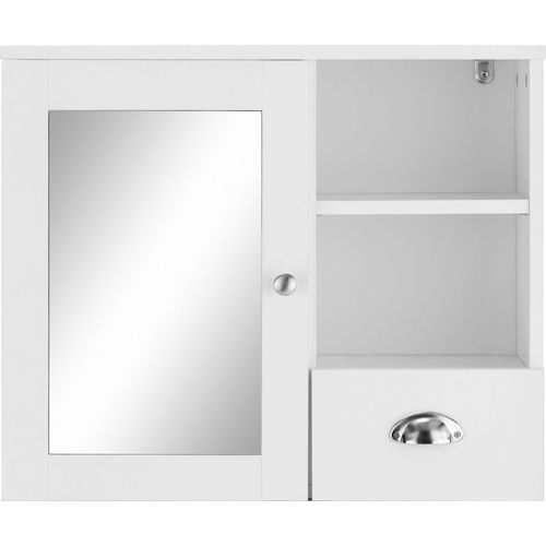 Kira-armoire Avec Miroir, 1 Porte Et 1 Tiroir, Blanche