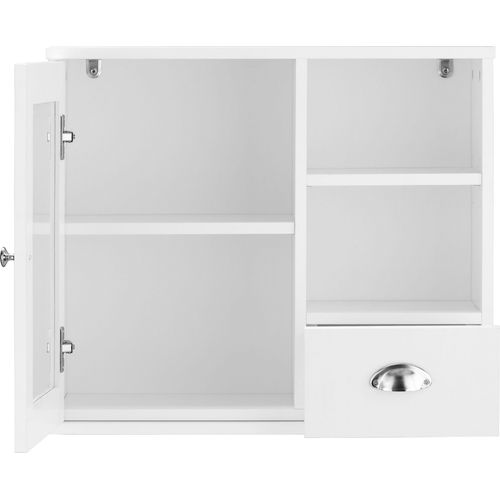 Kira-armoire Avec Miroir, 1 Porte Et 1 Tiroir, Blanche