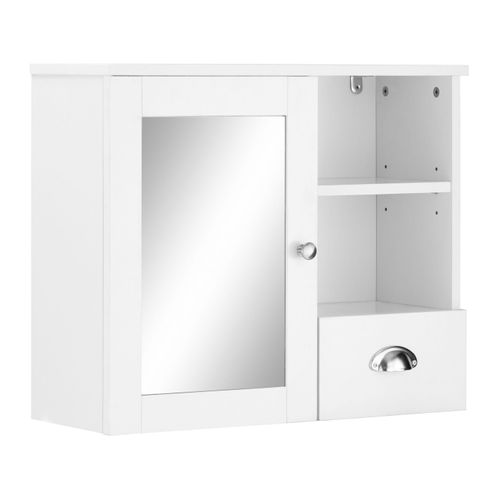 Kira-armoire Avec Miroir, 1 Porte Et 1 Tiroir, Blanche