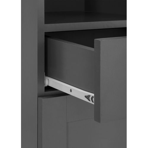 Kira-armoire Avec 2 Portes Et 1 Tiroir En Gris