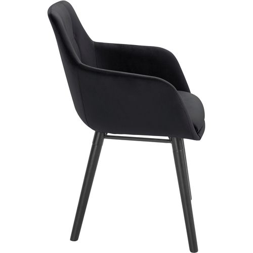 Bradford-chaises De Salle à Manger Tapissées Ensemble De 2 En Velours Noir