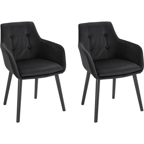 Bradford-chaises De Salle à Manger Tapissées Ensemble De 2 En Velours Noir