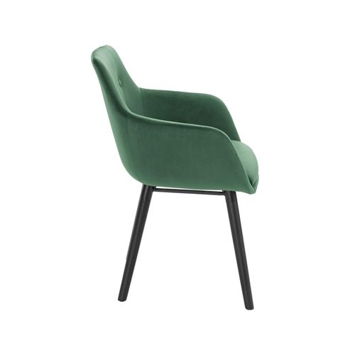 Bradford-chaises De Salle à Manger Tapissées Lot De 2 En Velours Vert Foncé