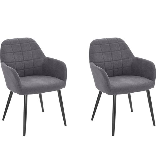 Mara-lot De 2 Fauteuils En Tissue Gris