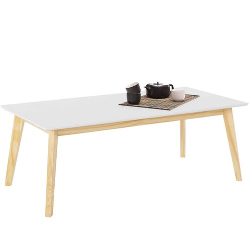 Cody-table De Salle à Manger En Mdf Blanc Et Bois