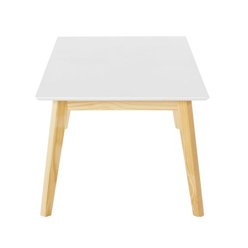 Cody-table De Salle à Manger En Mdf Blanc Et Bois