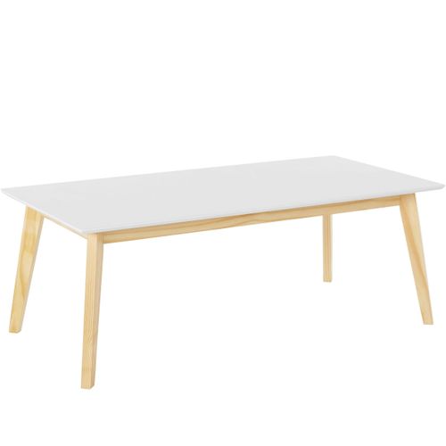 Cody-table De Salle à Manger En Mdf Blanc Et Bois