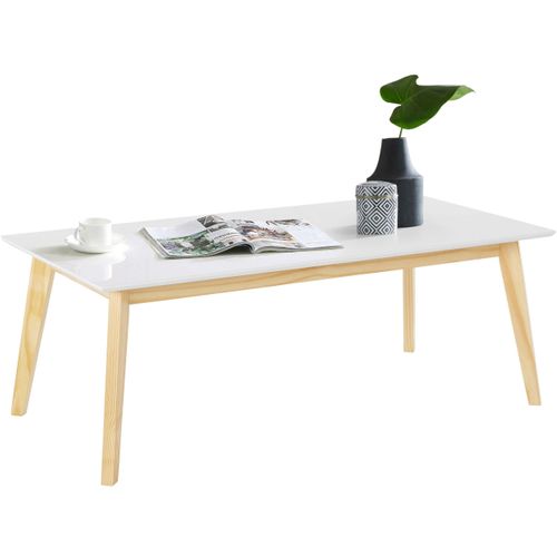 Cody-table De Salle à Manger En Mdf Blanc Et Bois