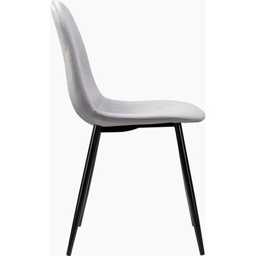 Monza - Chaises 4 Pack En Gris Velours / Pieds Noirs