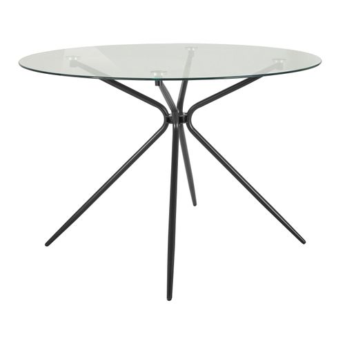 Silvie - Table à Manger En Verre Et Métal Noir 4 Personnes D107