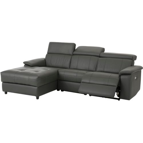 Tanaro-chaise Lounge Sofa 3 Places Gauche Avec Fonction Électrique En Pu Gris