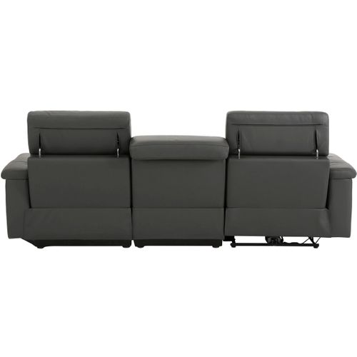 Tanaro-chaise Lounge Sofa 3 Places Gauche Avec Fonction Électrique En Pu Gris