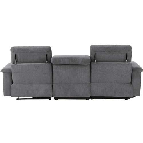 Tanaro-chaiselong Canapé 3 Places Gauche Électrique En Tissu Anthracite