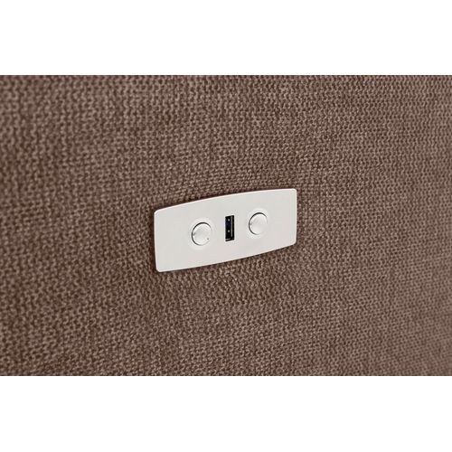 Tanaro-chaiselong Canapé 3 Places Gauche Électrique En Tissu Marron