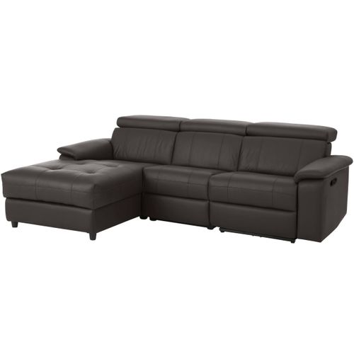 Tanaro-chaise Longue Canapé 3 Places Gauche Avec Fonction Manuelle En Pu Marron