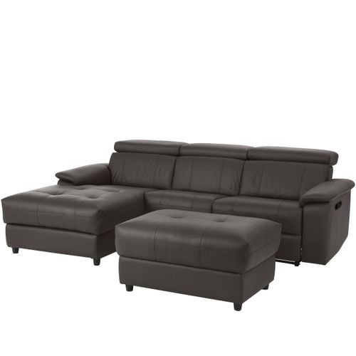 Tanaro-chaise Longue Canapé 3 Places Gauche Avec Fonction Manuelle En Pu Marron