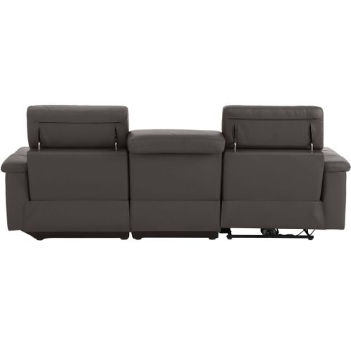 Tanaro-chaise Longue Canapé 3 Places Gauche Avec Fonction Manuelle En Pu Marron