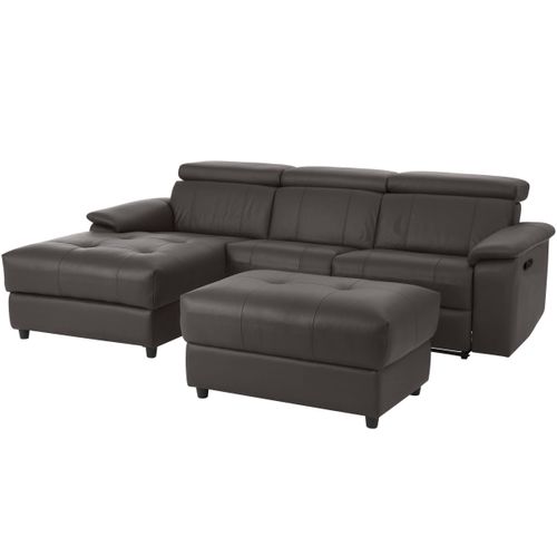 Tanaro-chaiselong Canapé 3 Places Manuel Gauche En Pu Marron