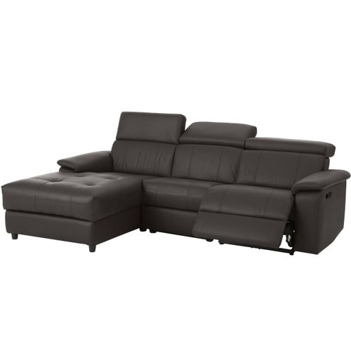 Tanaro-chaiselong Canapé 3 Places Manuel Gauche En Pu Marron