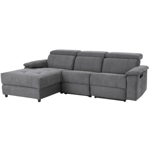 Tanaro-chaiselong Canapé 3 Places Manuel Gauche En Tissu Anthracite