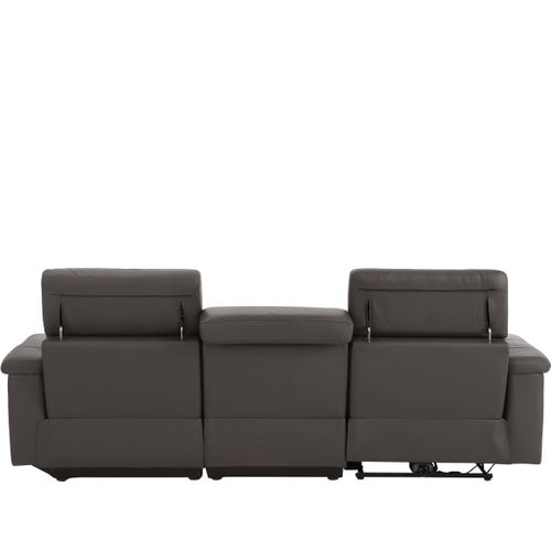 Tanaro-chaise Longue Canapé 3 Places Droite Avec Fonction Électrique En Pu Marron