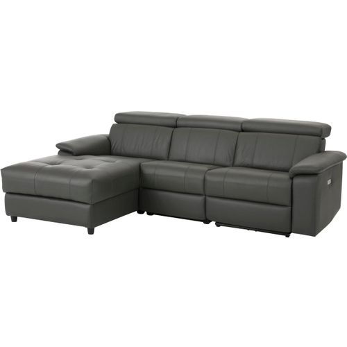 Tanaro-chaise Lounge Canapé 3 Places Droite Avec Fonction Électrique En Pu Gris