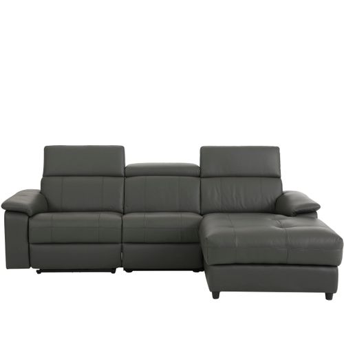 Tanaro-chaise Lounge Canapé 3 Places Droite Avec Fonction Électrique En Pu Gris