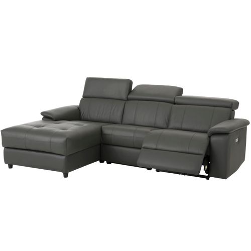Tanaro-chaise Lounge Canapé 3 Places Droite Avec Fonction Électrique En Pu Gris