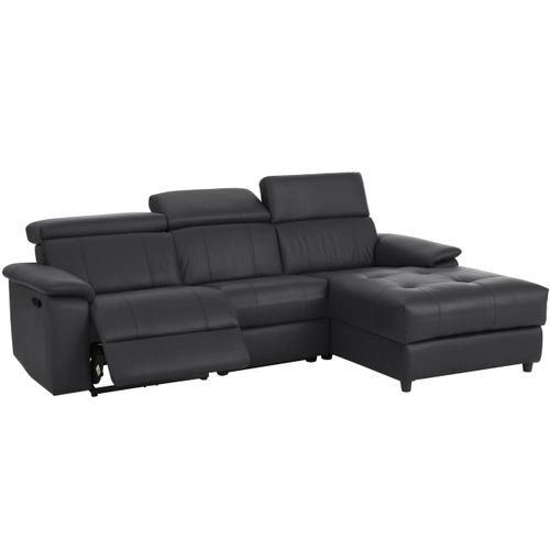 Tanaro-canapé Chaiselong 3 Places Manuel Droit En Pu Noir