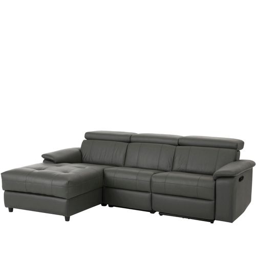 Tanaro-canapé Chaiselong 3 Places Manuel Droit En Cuir Pu Gris