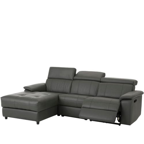 Tanaro-canapé Chaiselong 3 Places Manuel Droit En Cuir Pu Gris