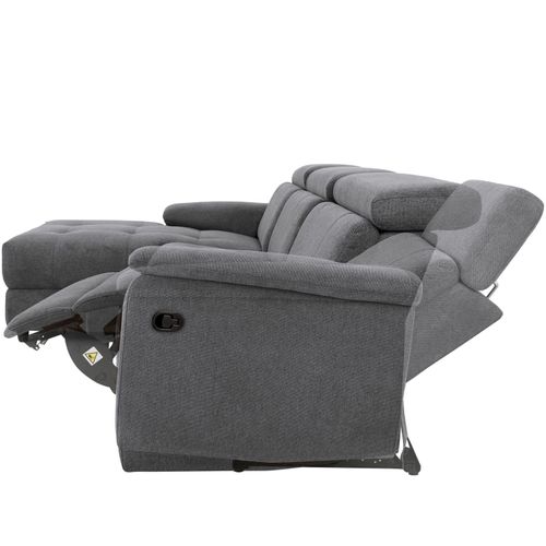 Tanaro-canapé Chaiselong 3 Places Manuel Droit En Tissu Anthracite